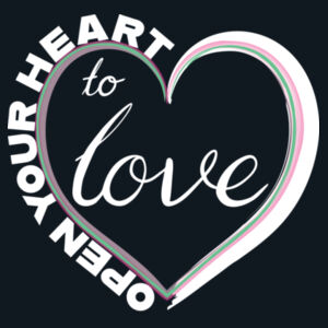 Open Your Heart to Love - AS Colour Women's Mali Capped Sleeve Tee Design