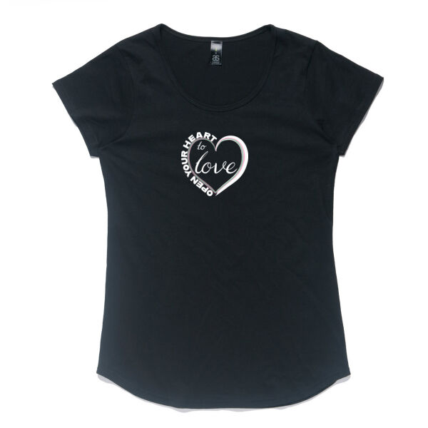 Open Your Heart to Love - AS Colour Women's Mali Capped Sleeve Tee Thumbnail